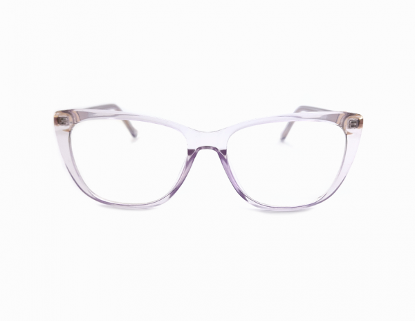 Gafas de mujer estilo cuadrada, color transparente lila