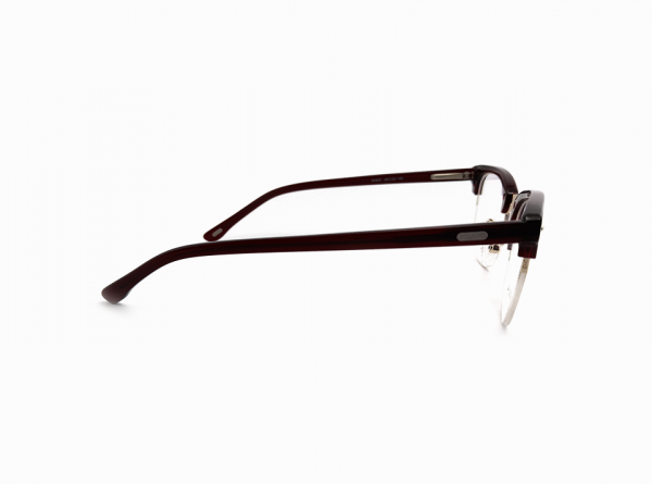 Gafas unisex estilo clubmaster, color vino tinto - Imagen 3