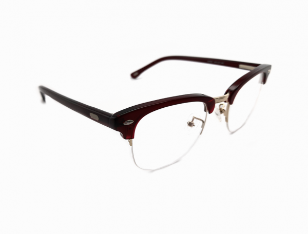 Gafas unisex estilo clubmaster, color vino tinto - Imagen 2