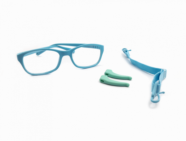 Gafas para niños estilo rectangular, color azul claro - Imagen 4